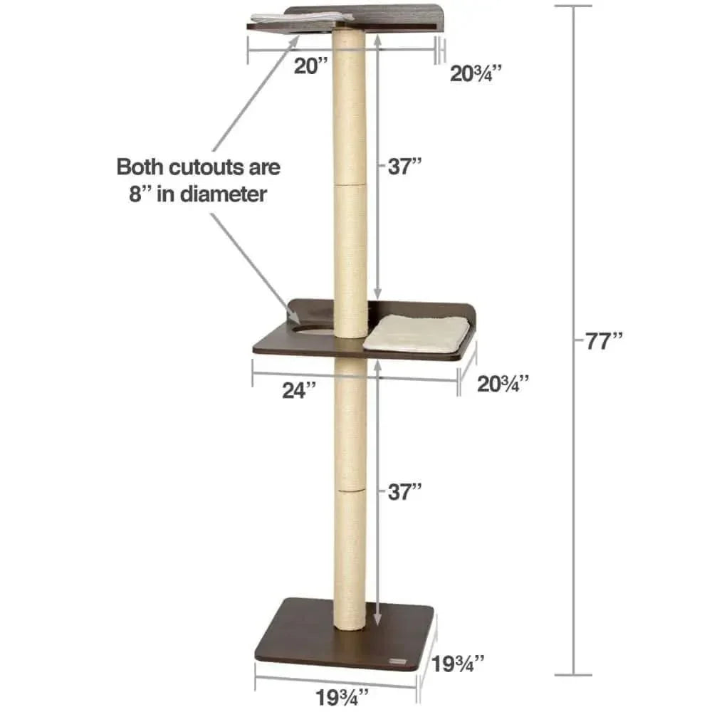 Ultimate Cat Climbing Tower & Activity Tree. (Tall sisal Scratching Posts, Modern cat Furniture, PetFusion