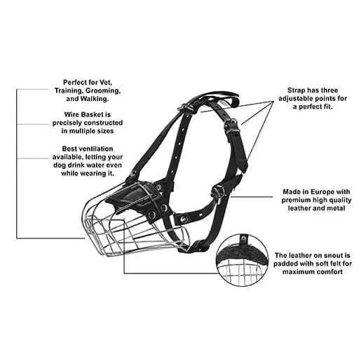 Viper Delta Metal Wire Basket Dog Muzzle Dogline WP