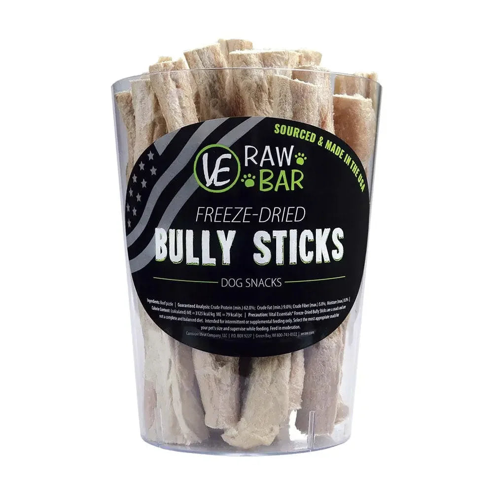 Vital EssentialsĀ® Raw Bar Freeze-Dried Bully Sticks Dog Treats 35 Piece/Bag Vital EssentialsĀ®