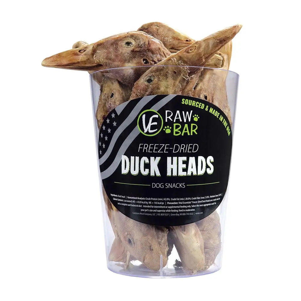 Vital Essentials® Raw Bar Freeze-Dried Duck Heads Dog Treats 20 Piece/Bag Vital Essentials®