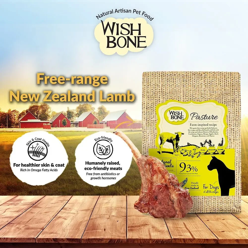 Wishbone Grain Free Pasture Free-range Grass-fed New Zealand Lamb Dry Dog Food Wishbone