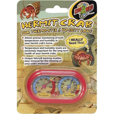 Zoo Med Hermit Crab Home Dual Thermometer and Humidity Gauge Glow in the Dark Zoo Med Laboratories