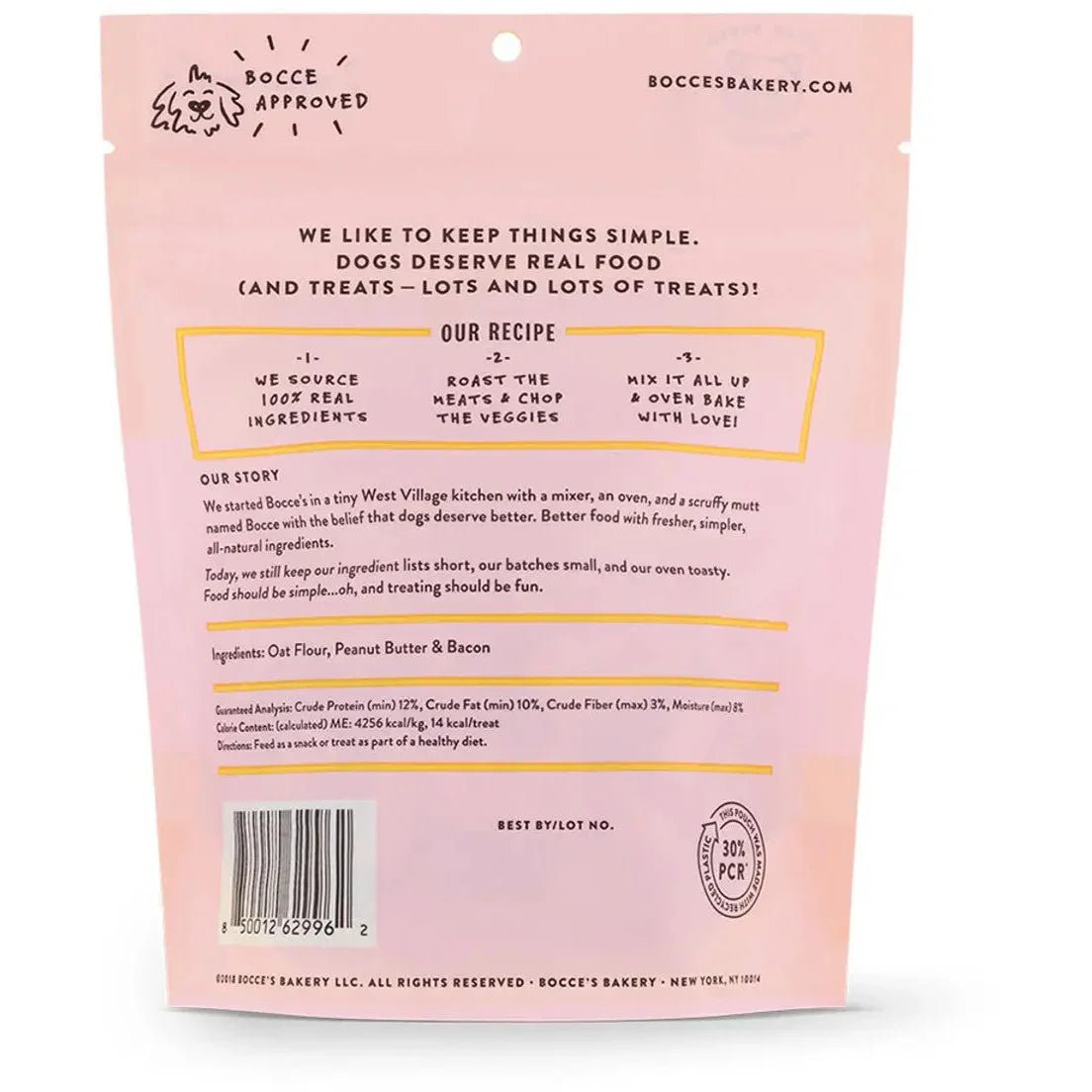 Bocce's Bakery Bac'N Nutty 5oz Biscuit Bags Dog Treats - Talis Us