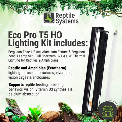 Reptile Systems Full Spectrum UVA & UVB T5 Light Fixture Zone 1 Lamp 2.4% - Talis Us