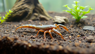 Whipless scorpion in humid terrarium substrate