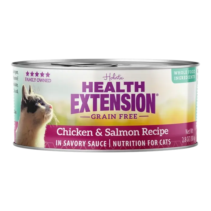 Health Extension Grain-Free Chicken & Salmon Recipe Canned Cat Food 24 / 2.8 oz Health Extension