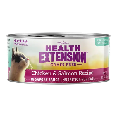 Health Extension Grain-Free Chicken & Salmon Recipe Canned Cat Food 24 / 2.8 oz Health Extension