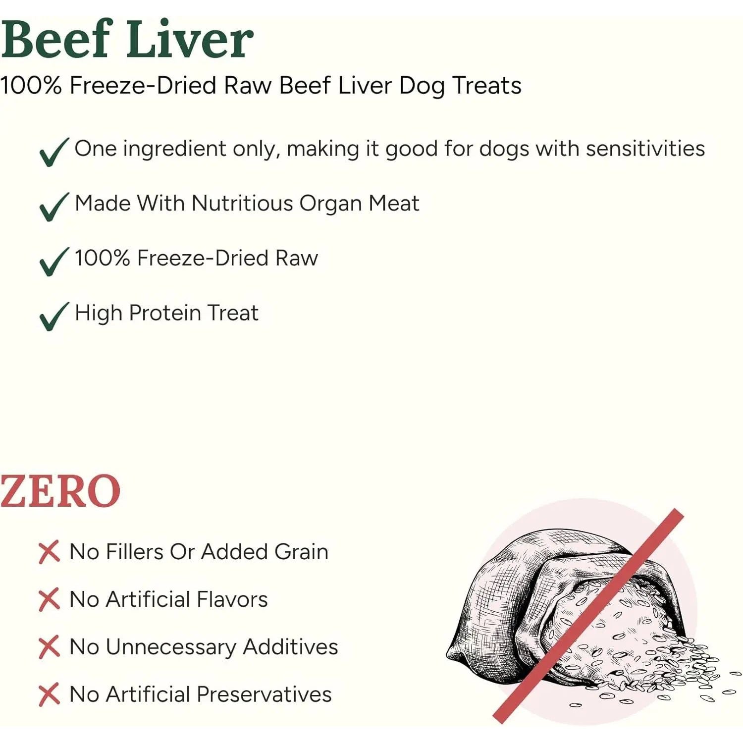 360 Pet Nutrition Beef Liver Grain-Free Raw Freeze-Dried Dog Treats 360 Pet Nutrition