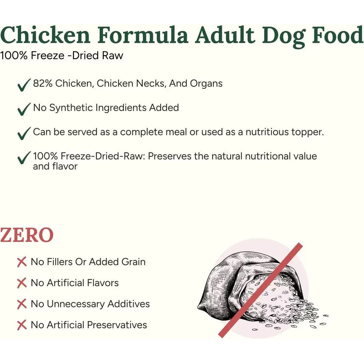 360 Pet Nutrition Raw Chicken Formula Grain-Free Freeze-Dried Dog Food 360 Pet Nutrition