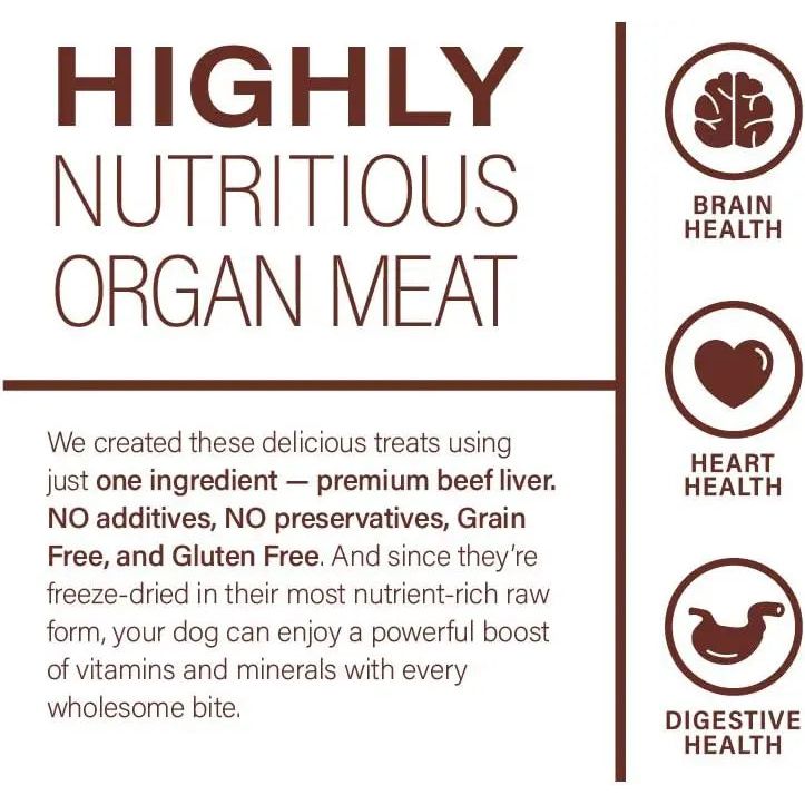 360 Pet Nutrition Beef Liver Grain - Free Raw Freeze - Dried Dog Treats 4oz - Talis Us