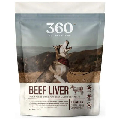 360 Pet Nutrition Beef Liver Grain - Free Raw Freeze - Dried Dog Treats 4oz - Talis Us