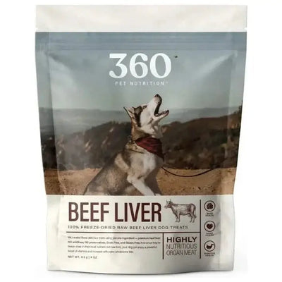 360 Pet Nutrition Beef Liver Grain - Free Raw Freeze - Dried Dog Treats 4oz - Talis Us