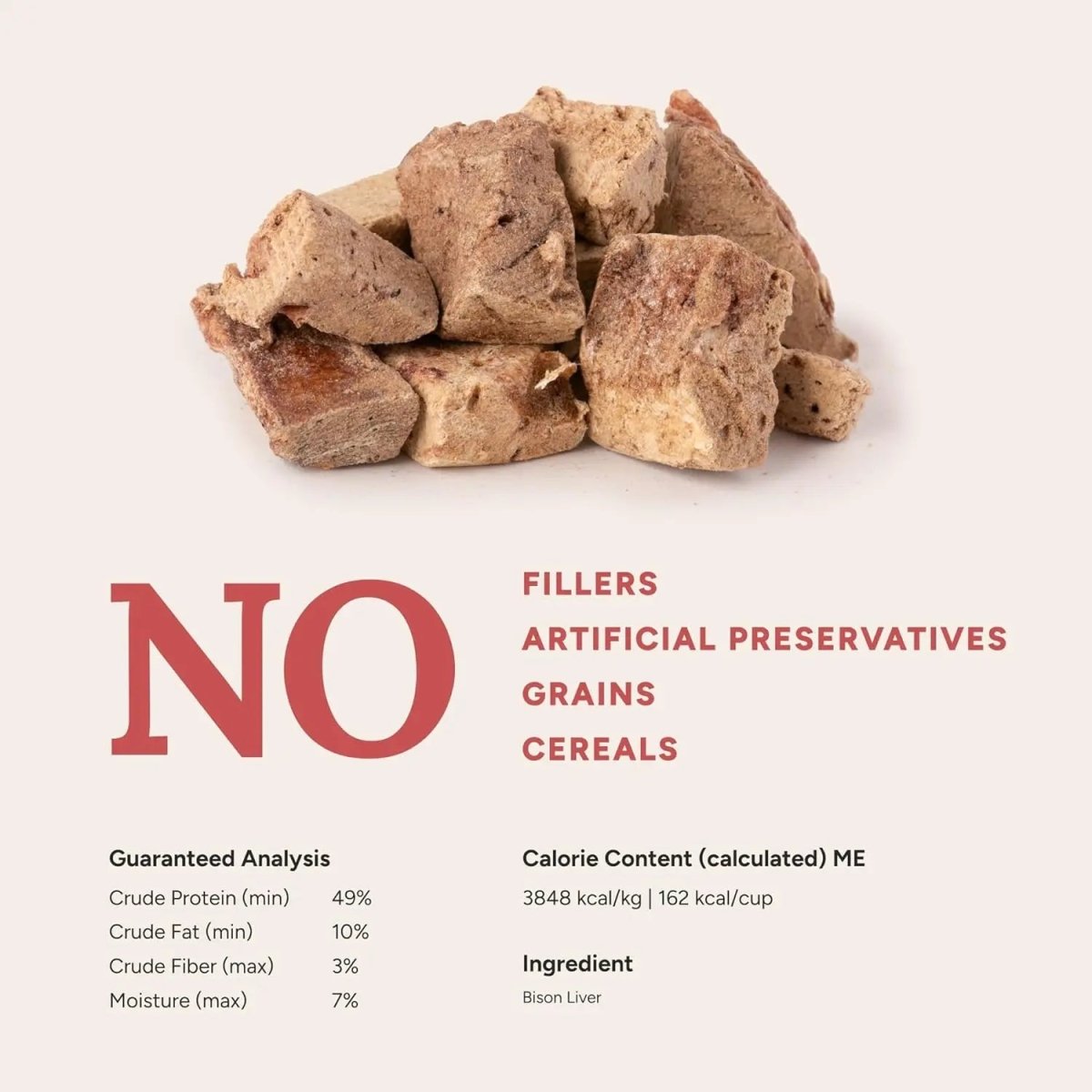 360 Pet Nutrition Bison Liver Grain - Free Freeze - Dried Dog Treats 4oz - Talis Us