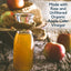 4-Legger Organic Apple Cider Vinegar Dog Rinse in a glass jar with fresh apples, promoting healthy fur