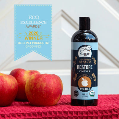 4-Legger Organic Apple Cider Vinegar Dog Rinse for healthy coat and skin care