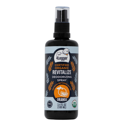 4-Legger Certified Organic Dog Deodorizing Spray in Orange for Freshening Between Baths, 3.4 oz