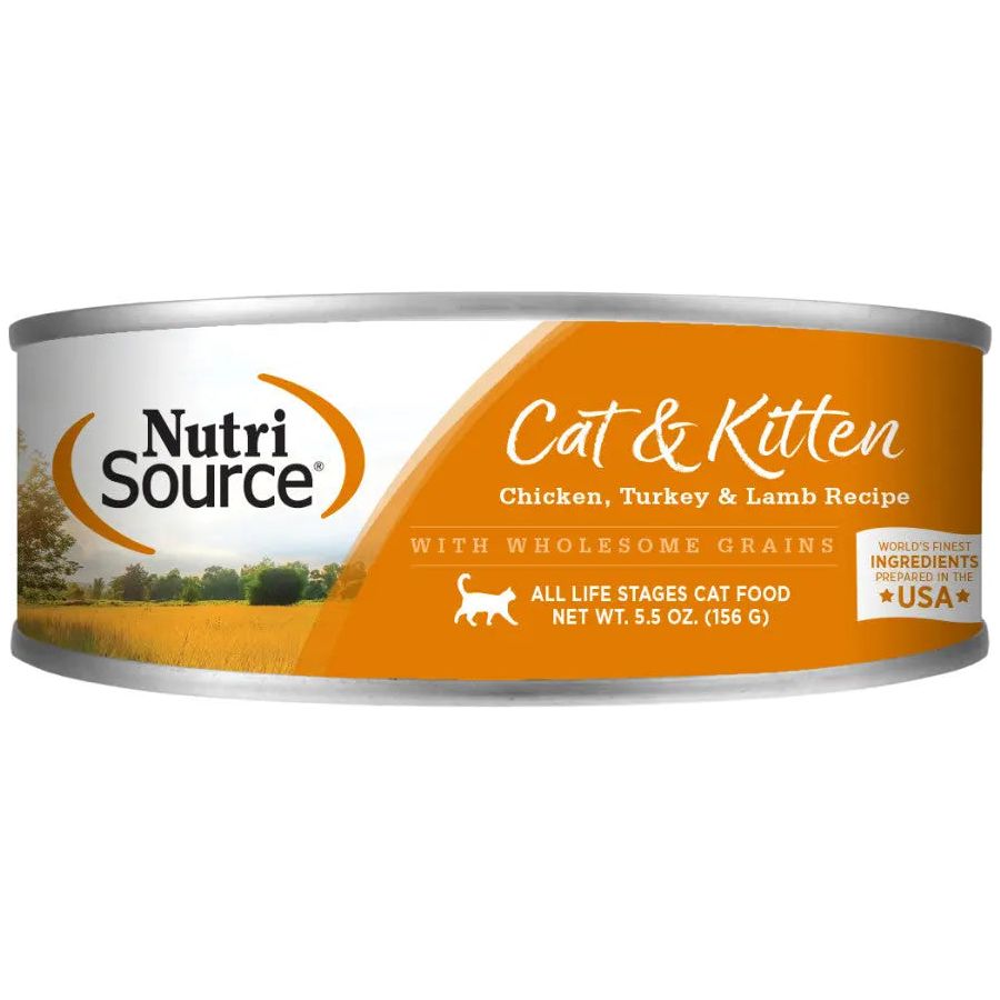 NutriSource Cat & Kitten All Life Stages Canned Cat Food 12ea/5.5 oz NutriSource