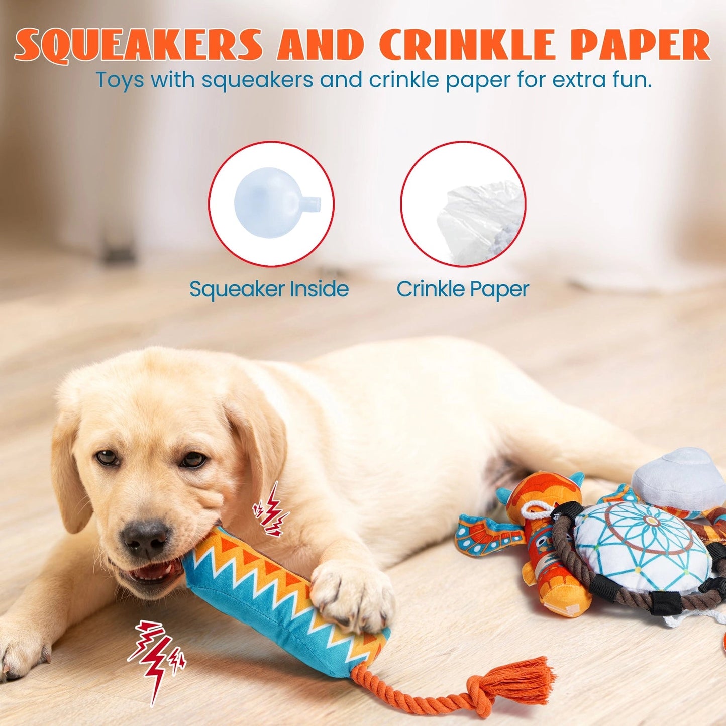 Nocciola Native Adventure 6-in-1 Squeaky Dog Toy Set Nootie