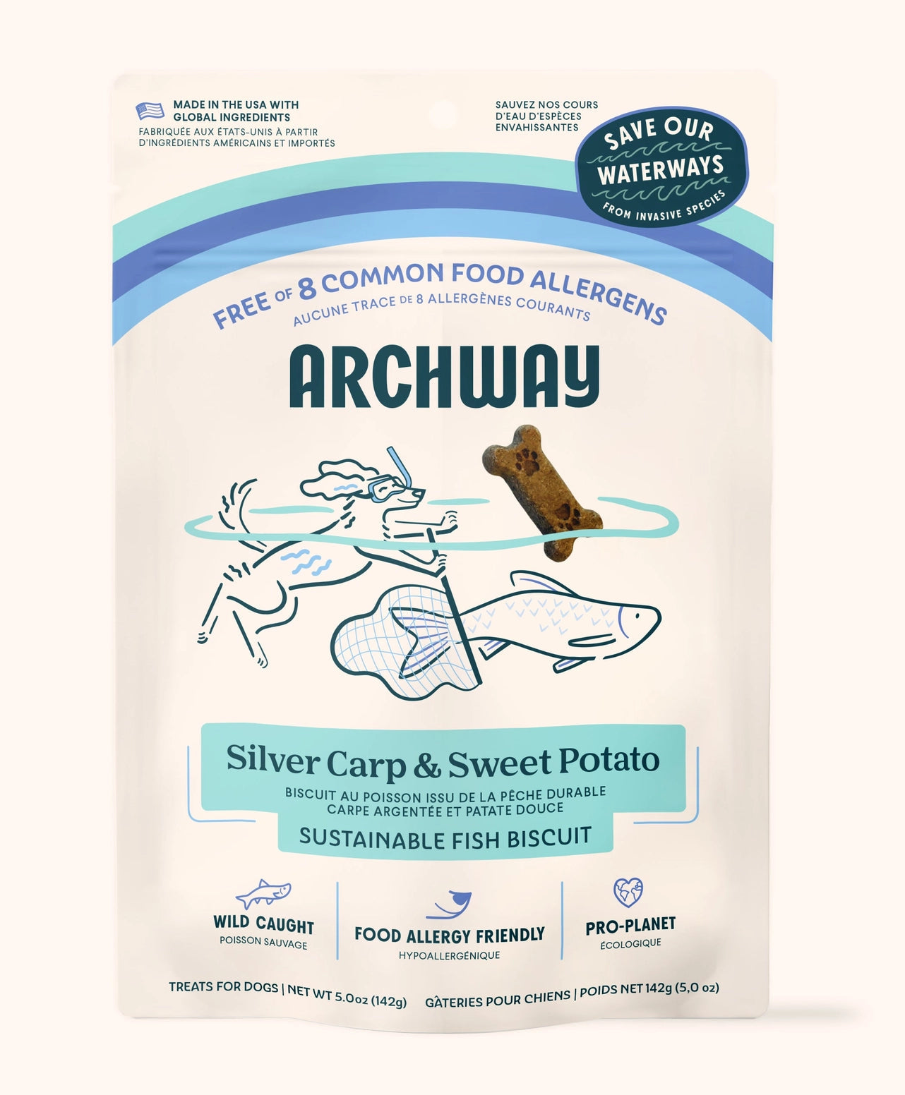 Archway Pet Silver Carp & Sweet Potato Dog Treats 5 oz Archway Pet