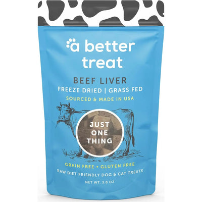 A Better Treat Freeze Dried Raw Grass Fed Beef Liver Dog and Cat Treats A Better Treat