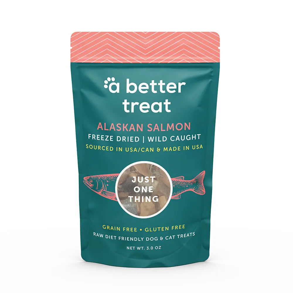 A Better Treat Freeze Dried Raw Wild Caught Salmon Dog and Cat Treats 3 oz A Better Treat