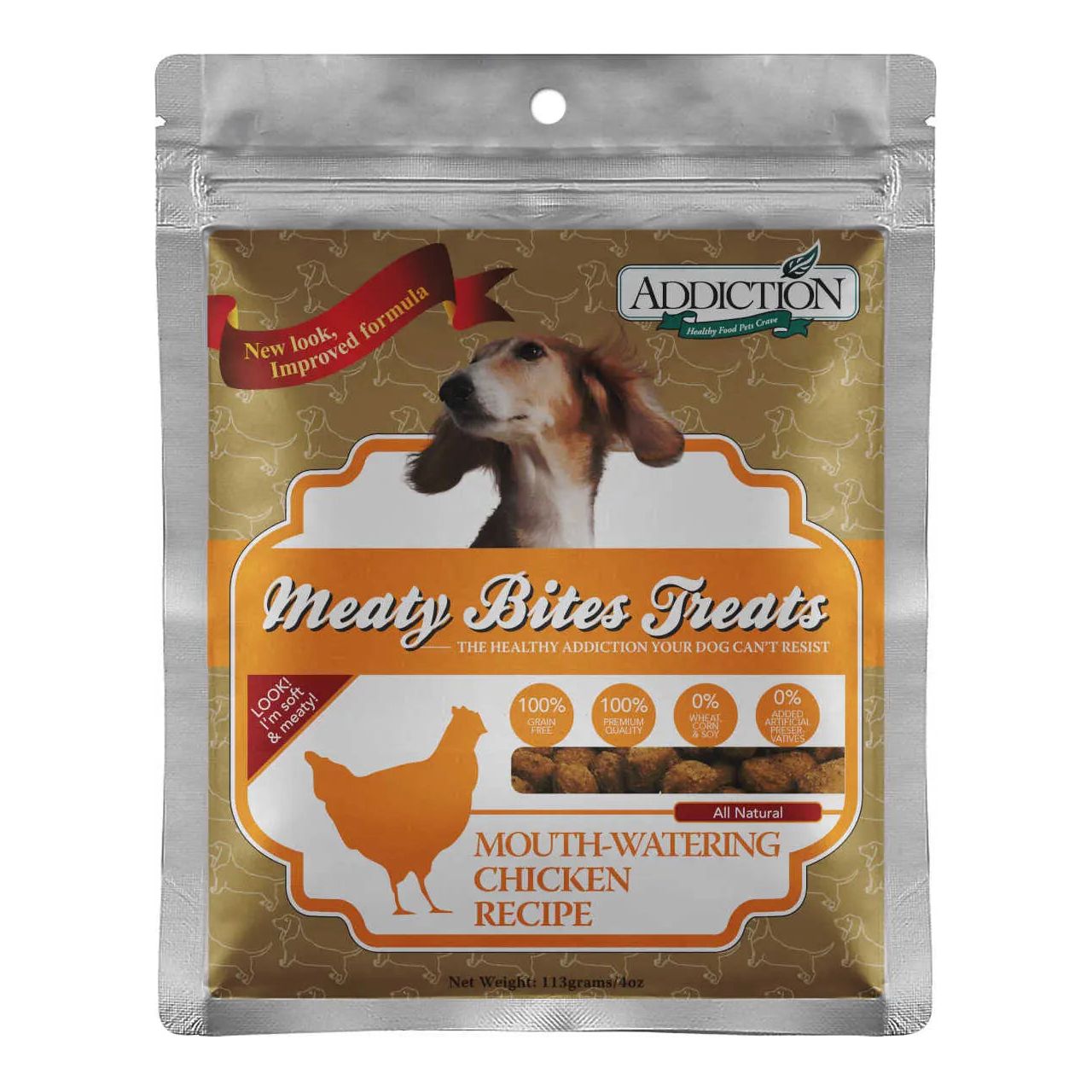 Addiction Chicken Meaty Bites Grain-Free Dog Treats Addiction