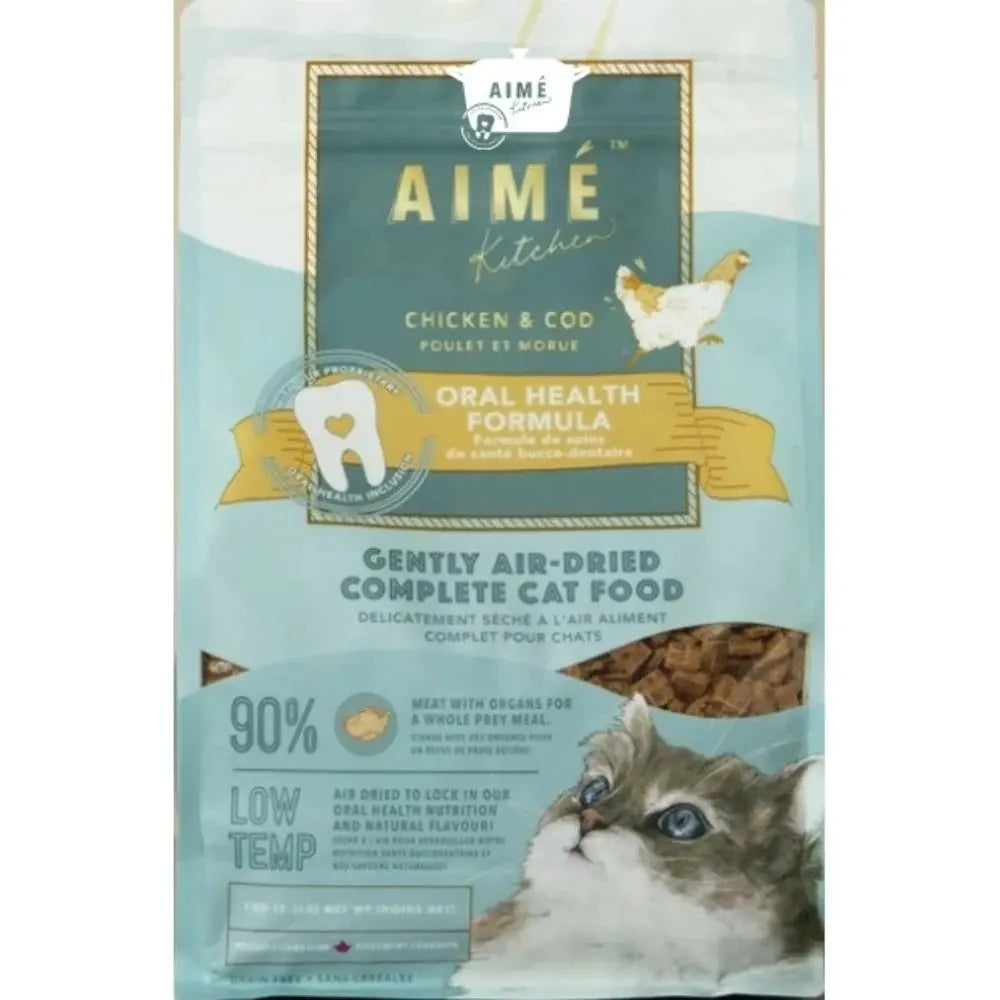 Aimé Kitchen Oral Health Air Dried Chicken & Cod Recipe Cat Food Aime Kitchen
