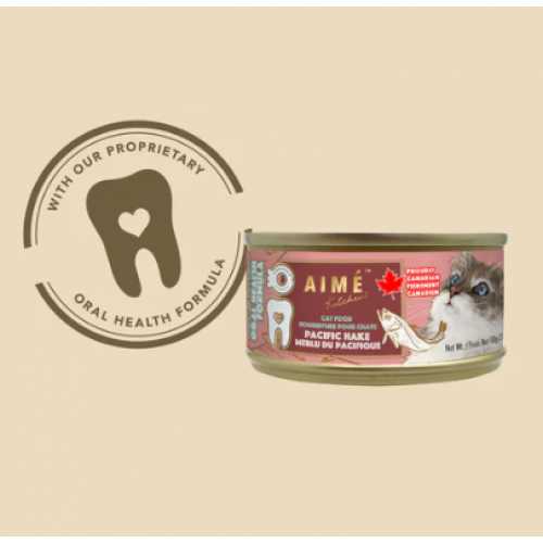 Aime Kitchen Oral Health Minced Pacific Hake Wet Cat Food 24/3.5oz Talis Us