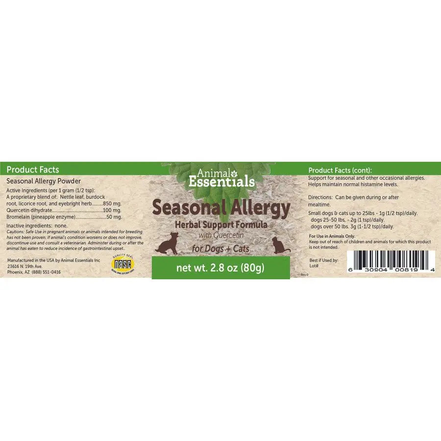 Animal Essentials Seasonal Allergy Quercetin herbal Support powder for Dogs and Cats Animal Essentials®