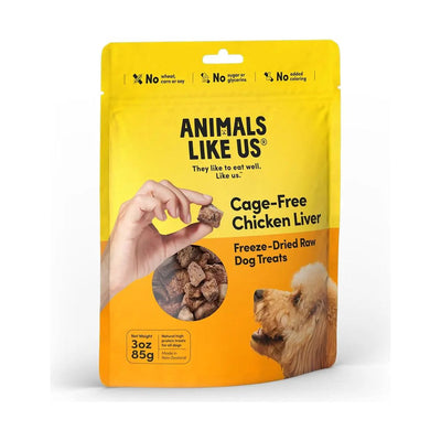 Animals Like Us Freeze Dried Raw Cage-Free Chicken Liver Dog Treat 3 oz Animals Like Us