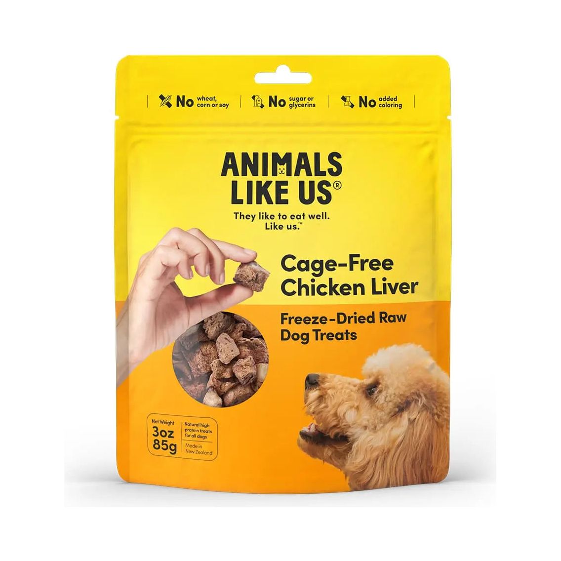 Animals Like Us Freeze Dried Raw Cage-Free Chicken Liver Dog Treat 3 oz Animals Like Us