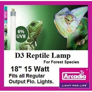 Arcadia Reptile UVB T8 Lamp - 6% UVB for Optimal D3 Synthesis" Arcadia