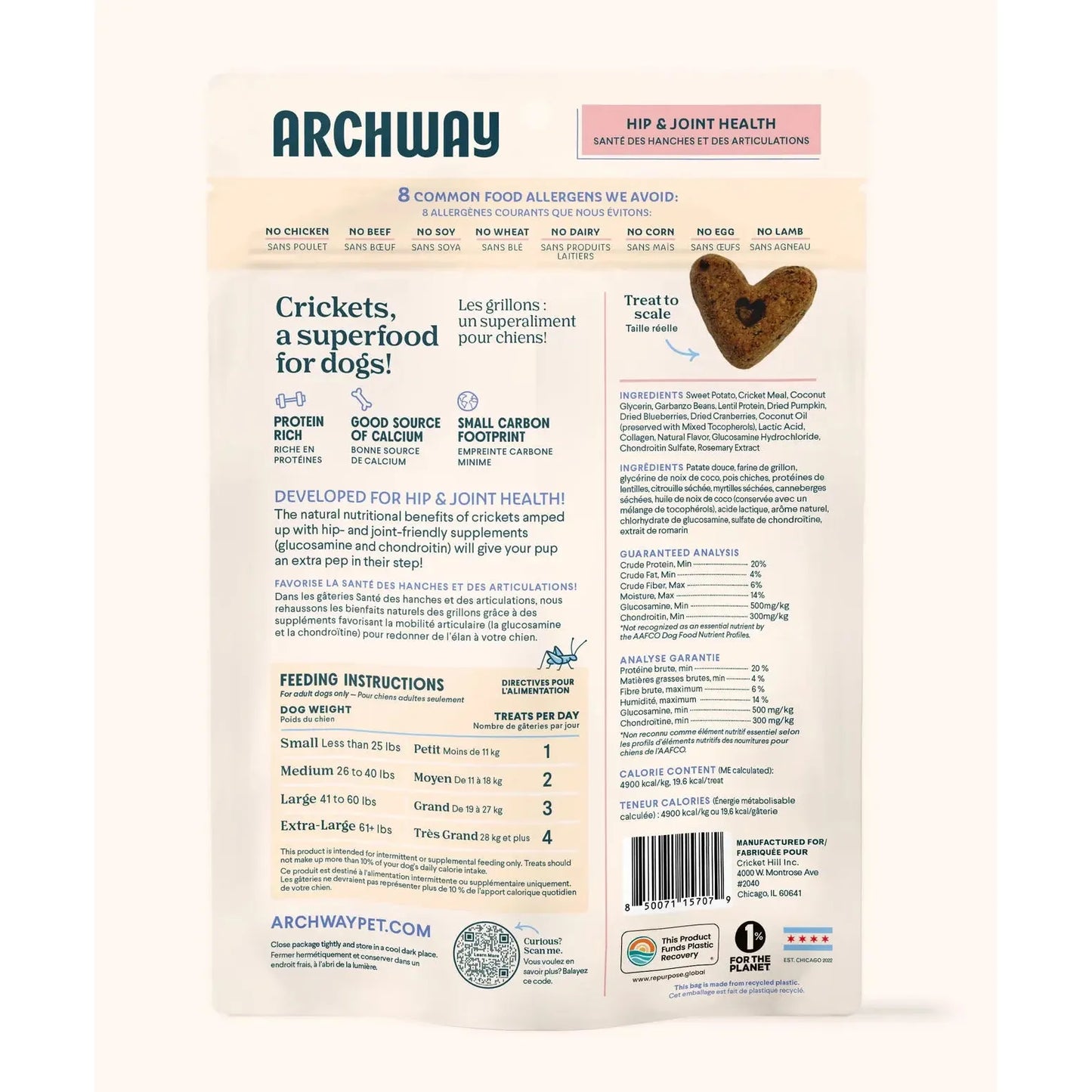 Archway Pet Natural Cricket-Based Hip & Joint Support for Dogs Archway Pet