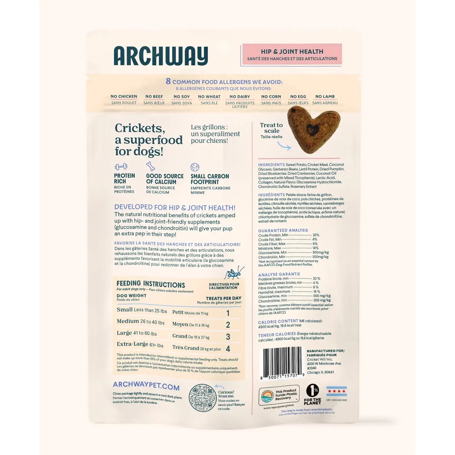 Archway Pet Natural Cricket-Based Hip & Joint Support for Dogs Archway Pet