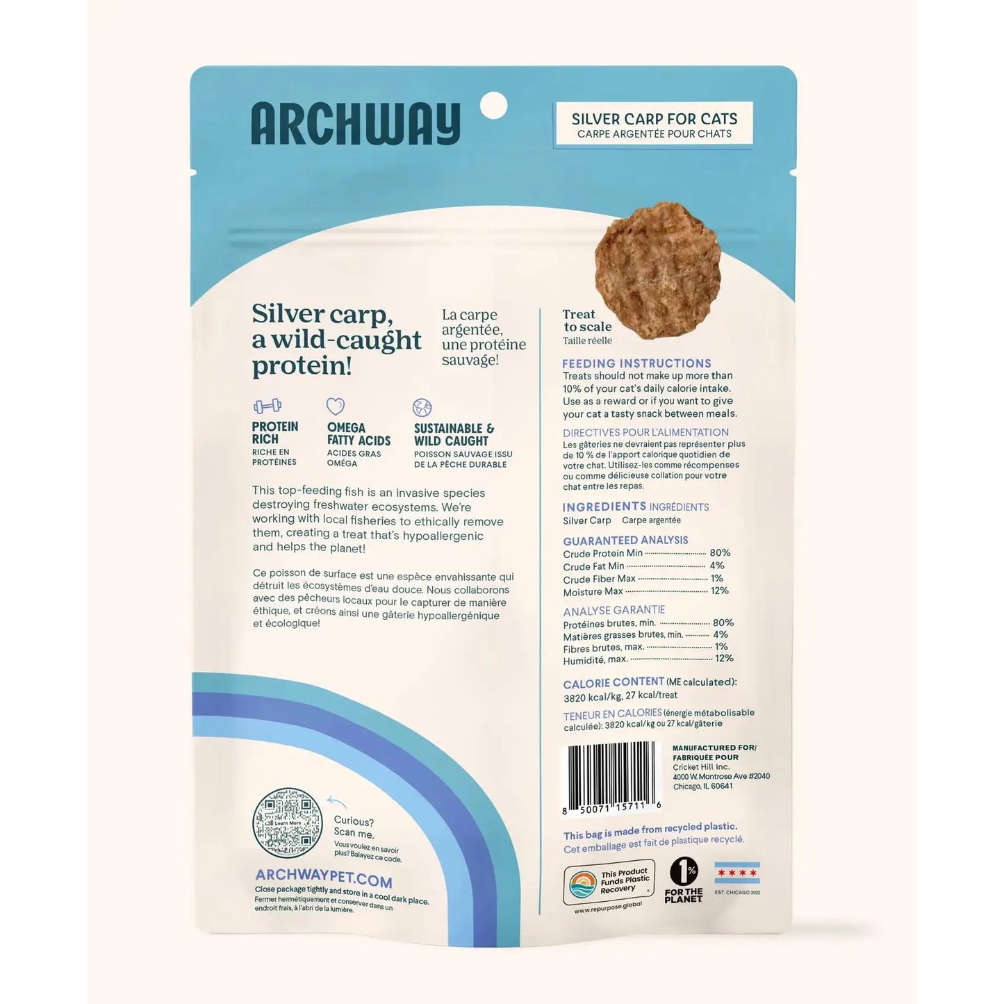 Archway Pet Silver Carp Protein Bites for Cats  2.5 oz Archway Pet