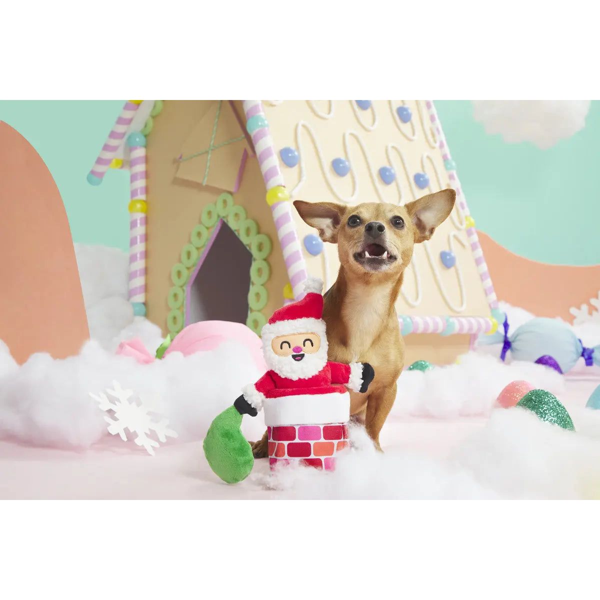 BARK Santa's Chimney Shimmy Dog Toys BARK