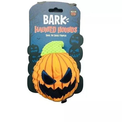 BARK Snarl the Gnarly Pumpkin Halloween Plush Dog Toy BARK