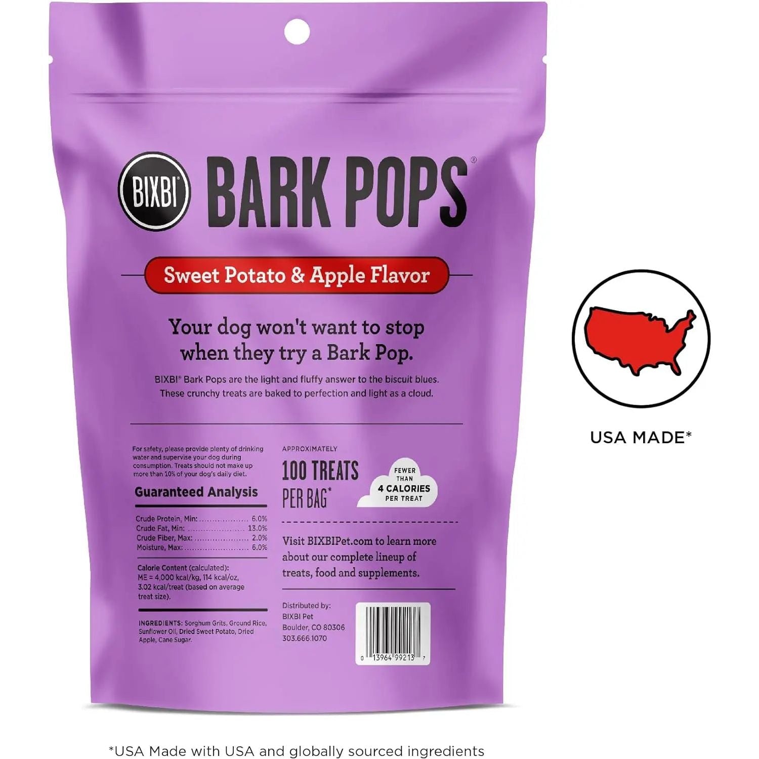 BIXBI Bark Pops Light & Crunchy Dog Treats 4oz. BIXBI