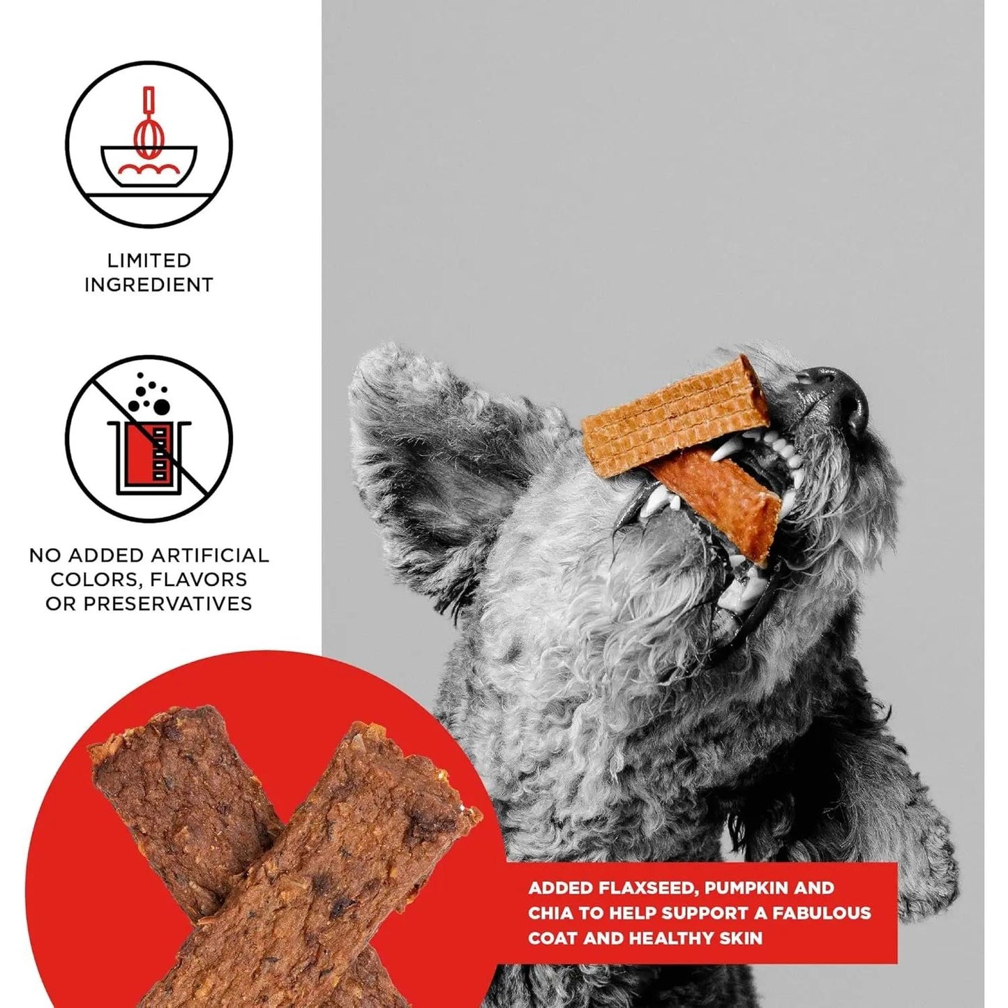 BIXBI Skin & Coat Beef Jerky Dog Treats BIXBI