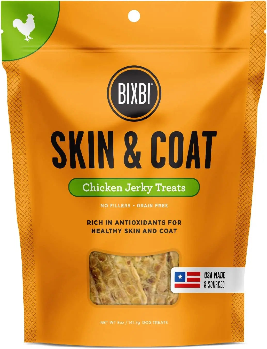 BIXBI Skin & Coat Beef Jerky Dog Treats BIXBI