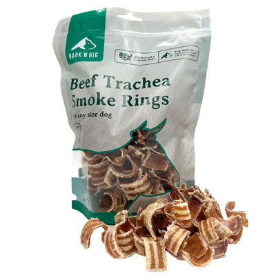 BarkNBig Beef Trachea Smoke Rings Dog Treats 10oz BarknBig