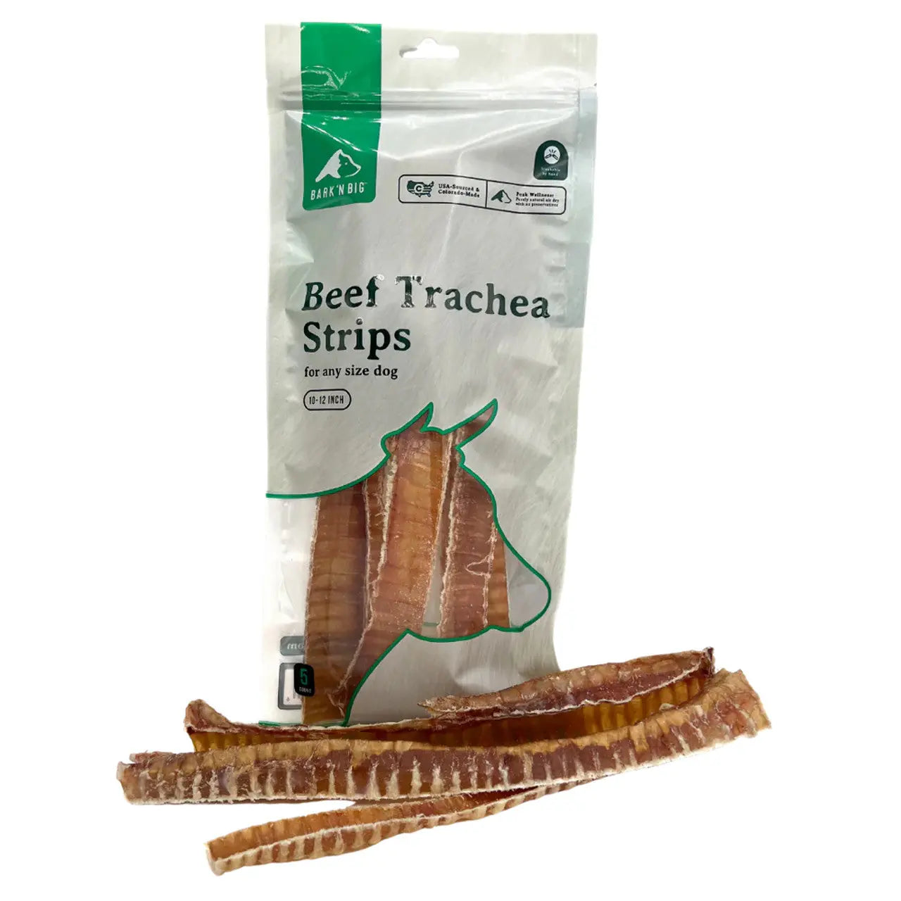 BarkNBig Beef Trachea Strips Dog Treats 10-12" 5ct BarknBig