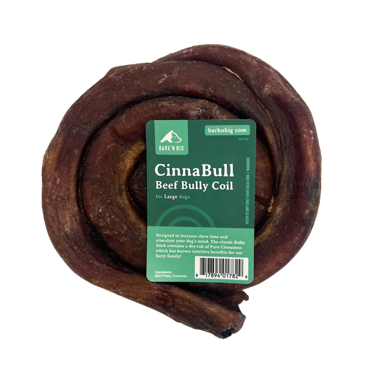 BarkNBig CinnaBull Bully Coil Dog Treats 1ct BarknBig