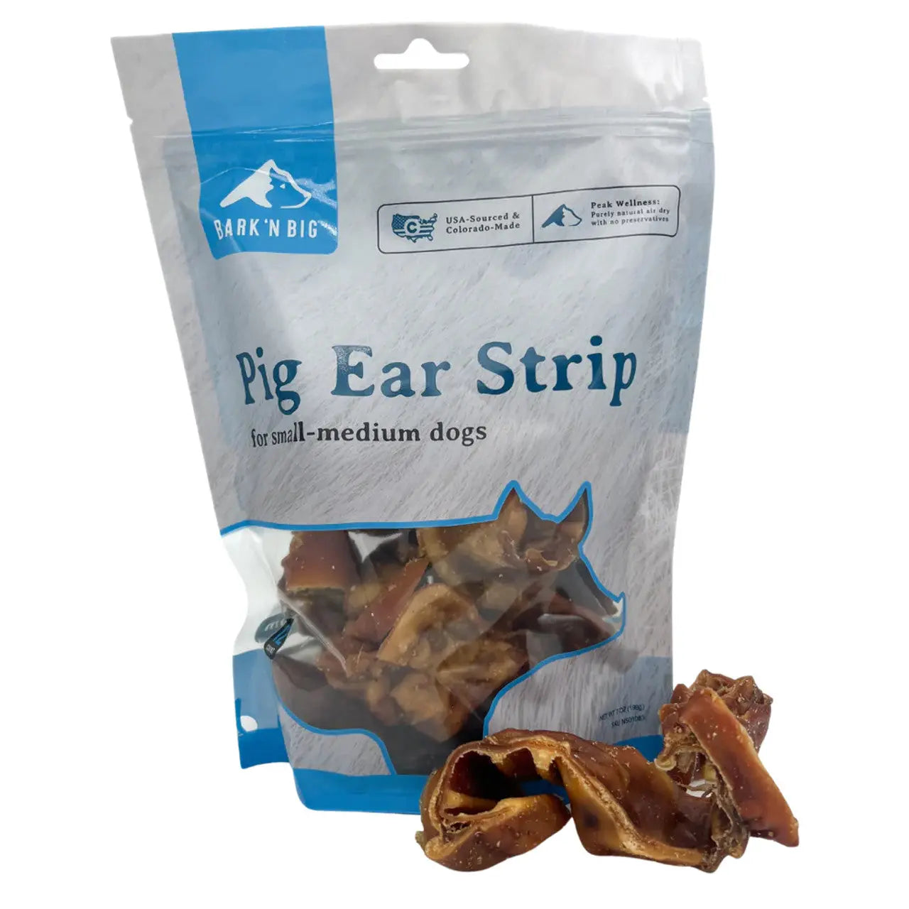 BarkNBig Dehydrated Pig Ear Strip Dog Treats 200ct Bulk BarknBig
