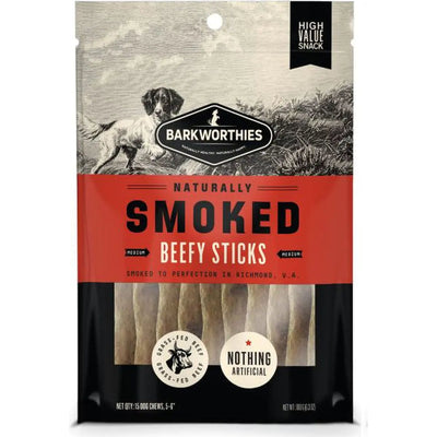 Barkworthies Smoked Beef Stick Dog Treats 15pk Barkworthies