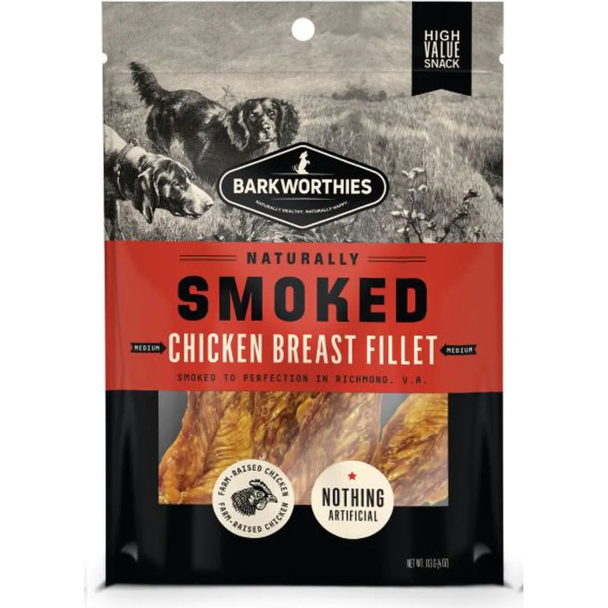 Barkworthies Smoked Chicken Fillet Dog Treats 4oz Barkworthies
