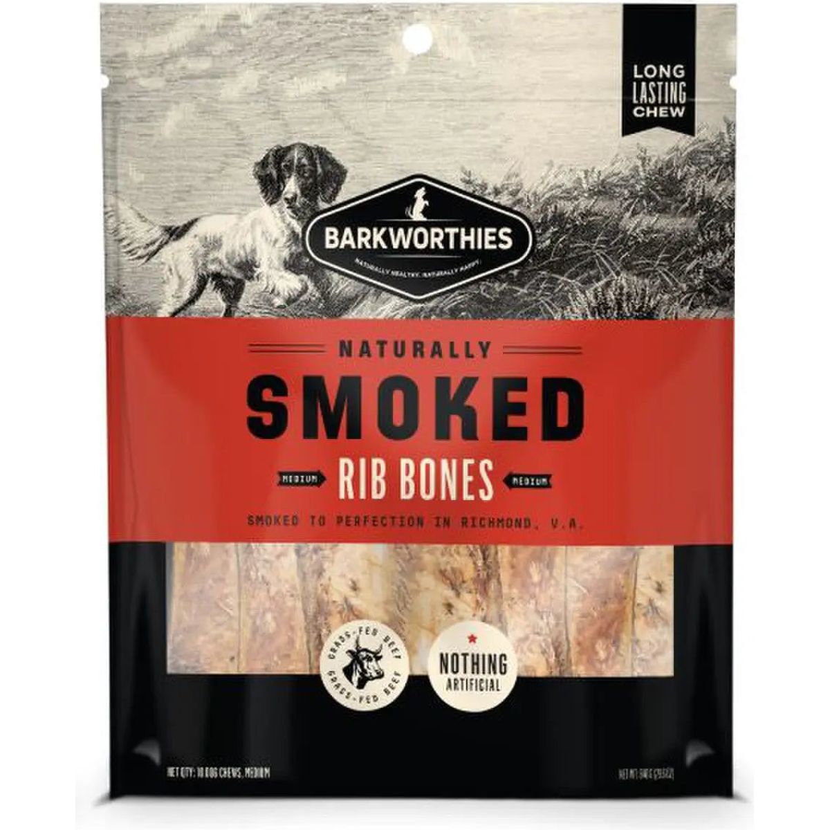 Barkworthies Smoked Rib Dog Treats 10pk Barkworthies
