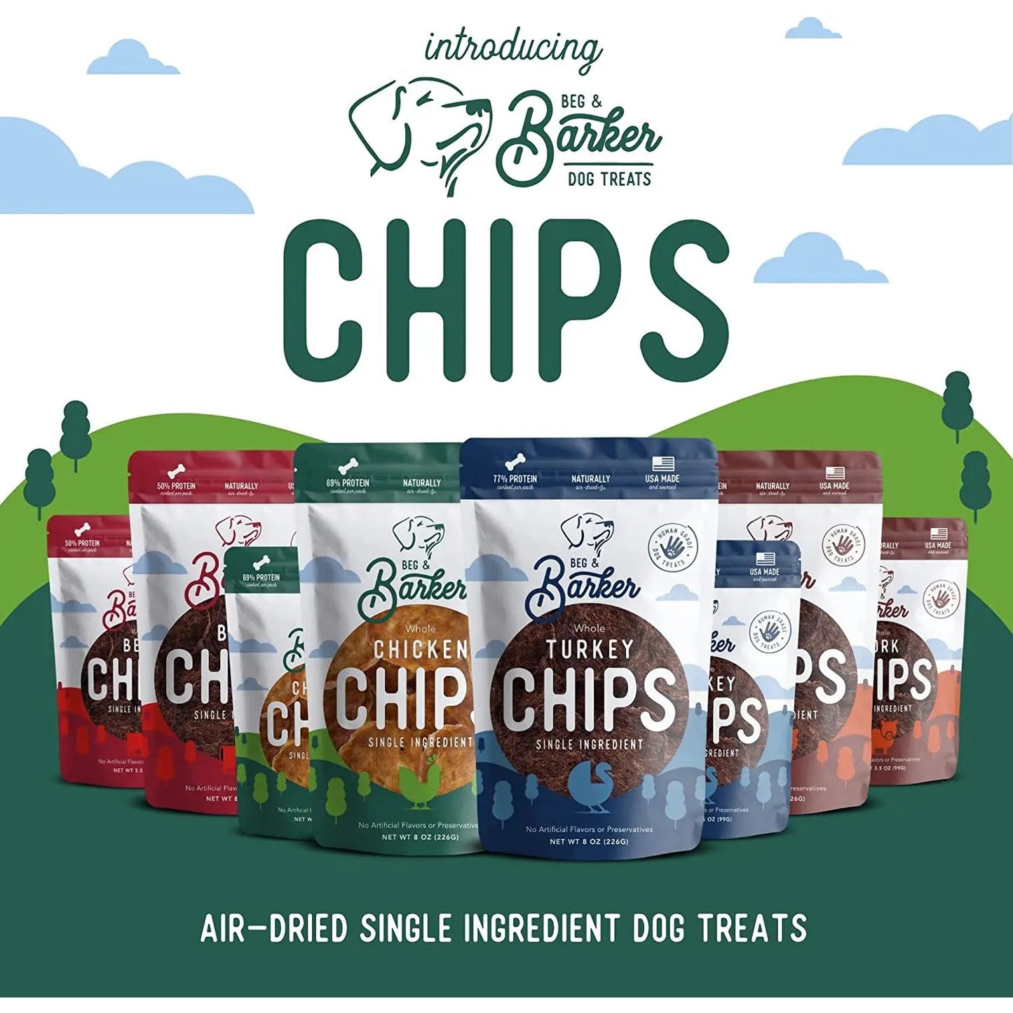 Beg & Barker Pork Heart Chips Dog Treats Beg & Barker