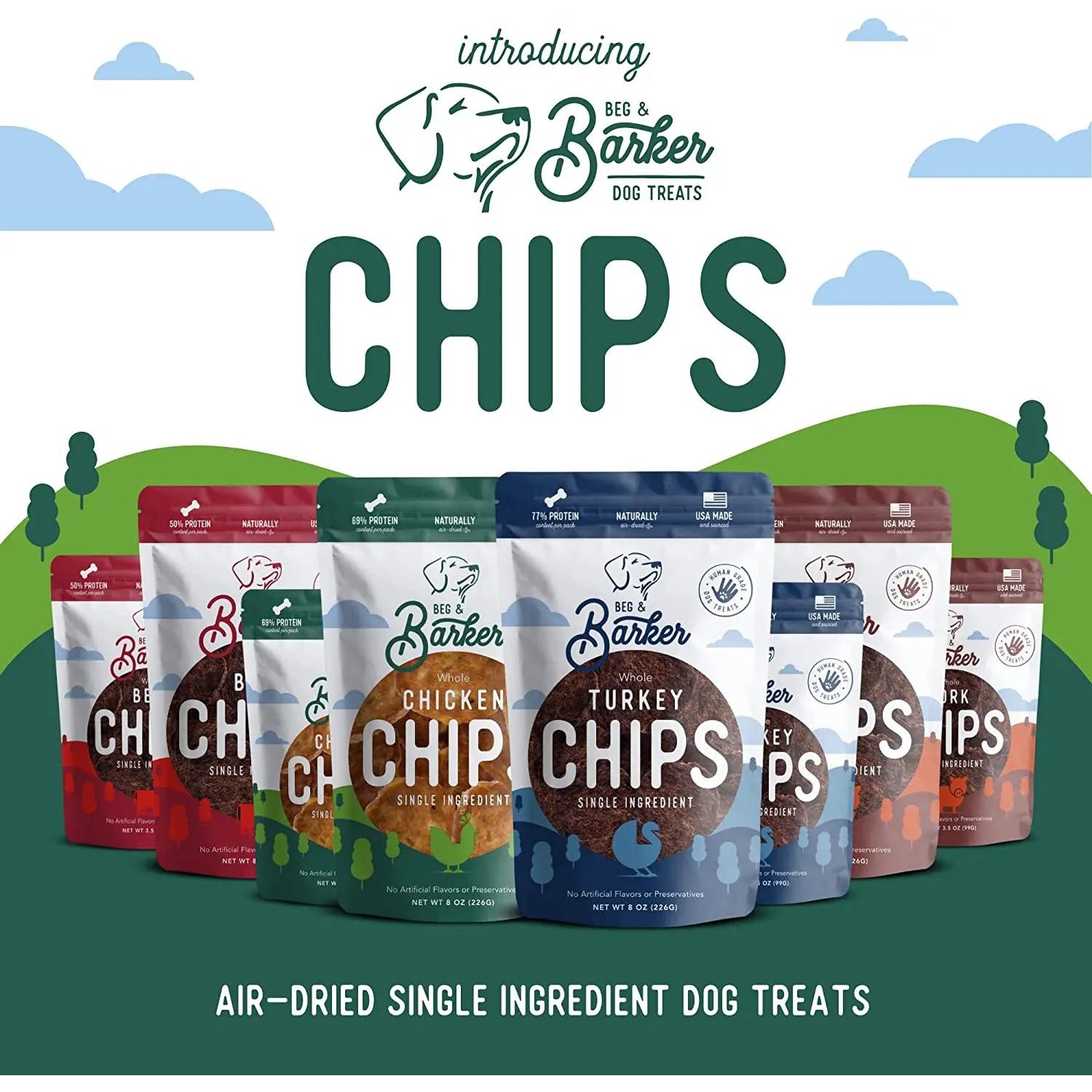 Beg & Barker Whole Turkey Chips Dog Treats Beg & Barker