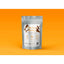 A silver resealable pouch labeled Bonapet All-Natural Chicken Jerky for Healthy Pets 5 oz sits on an orange background, featuring chicken graphics, product details, and the Bonapet Treat brand name emphasizing high-quality protein for pets.
